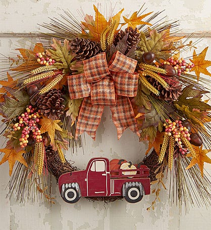 Farmhouse Harvest Truck Wreath- 20”